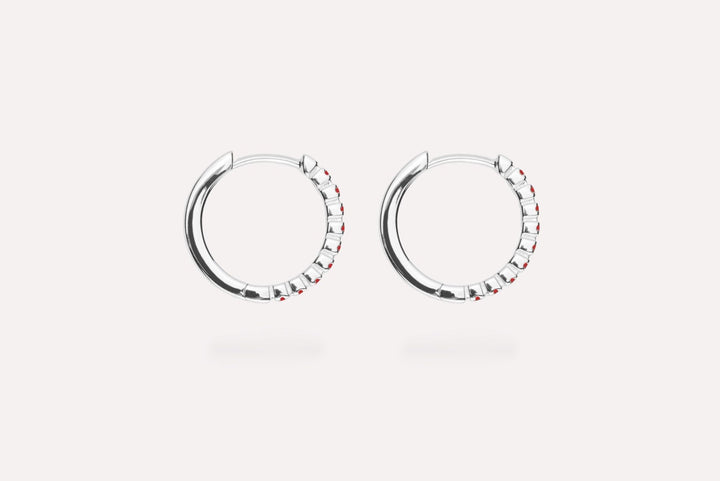 IX Eternity Rød Ørering Sølv