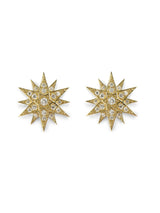 Celestial Star 14K Gold Studs w. Diamonds