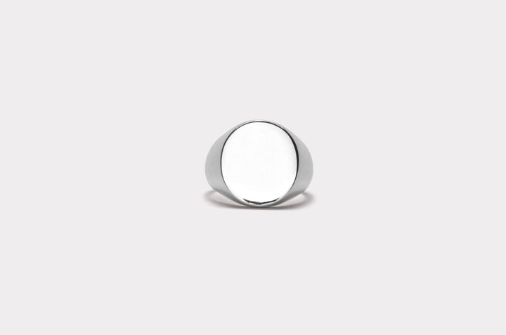IX Oval Signet Silver Ring