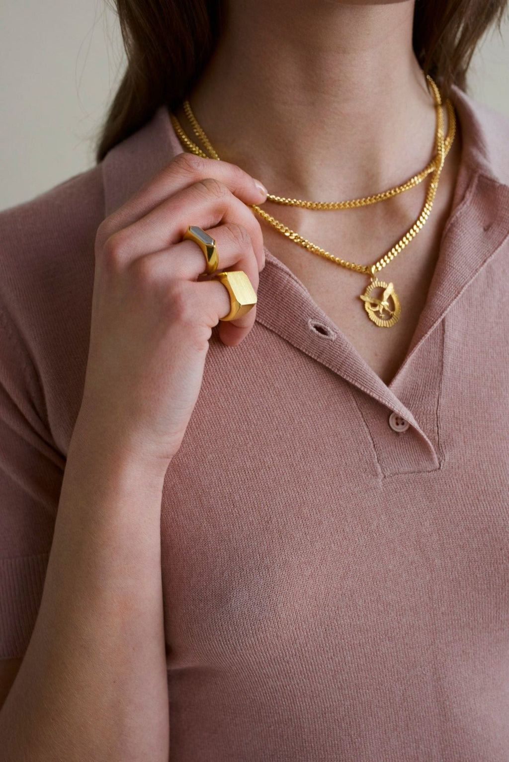 IX Eagle Gold Plated Pendant