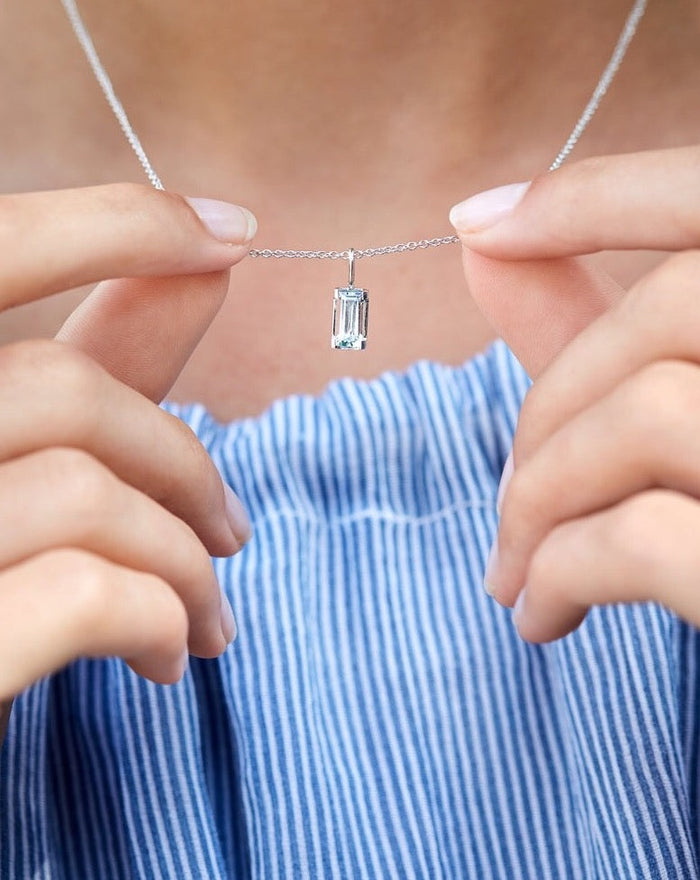 Nord White 18K Hvidguld Vedhæng m. Topa & Diamant