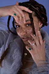 9 Medallion 18K Gold Necklace w. Diamonds