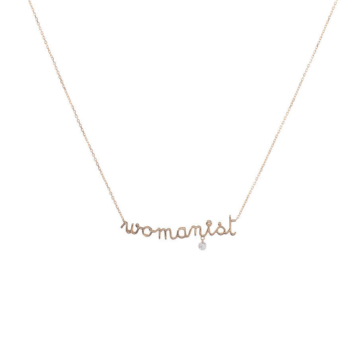 Womanist 18K Gold Necklace w. Diamond