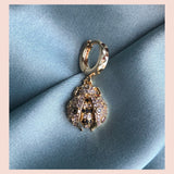 Ladybird 18K Gold Plated Hoop w. Colored Zirconia