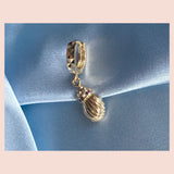 Small Conch 18K Gold Plated Hoop w. Colored Zirconias