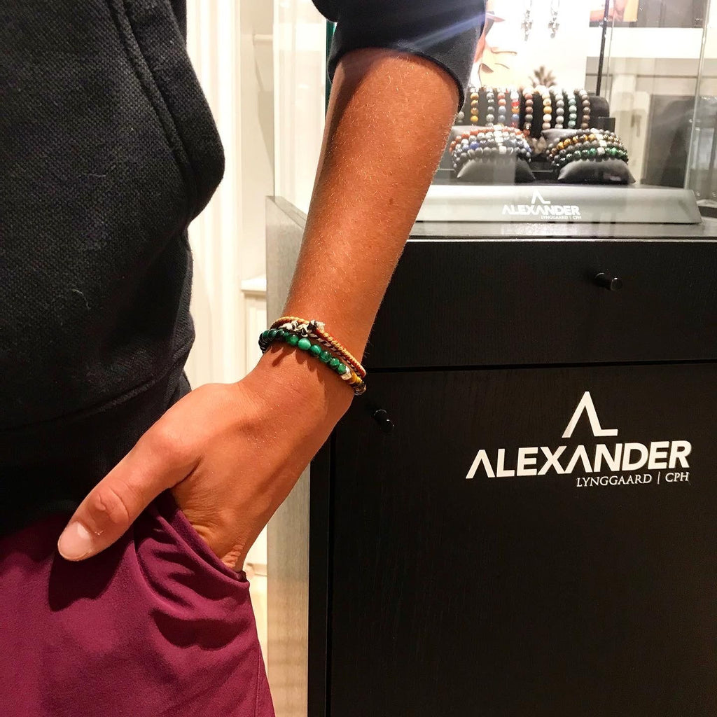 ColorUp (6mm) Silver Bracelet w. Tiger's Eye & Laboradorite