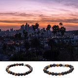 ColorUp Los Angeles (6mm) sølv Armbånd m. Onyx & Tigerøje