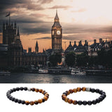 ColorUp London (6mm) Silver Bracelet w. & Tiger's Eye