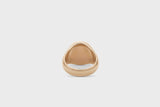 IX Oval Signet Marble Gold Plated  Ring