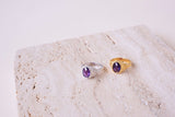 IX Crunchy Ornate Amethyst Signet Gold Plated Ring