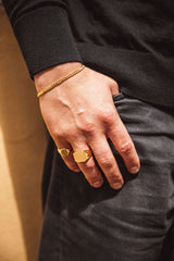 IX Mini Oval Signet 22K Forgyldt Ring