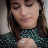 Creol 3 cm 18K Gold, Rosegold or Whitegold Hoops w. Diamonds