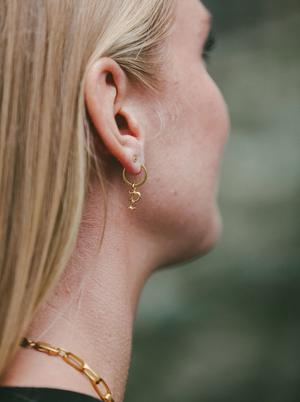 IX P Letter 22K Gold Plated Pendant