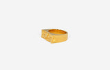 IX Rustic Gold Plated Ring