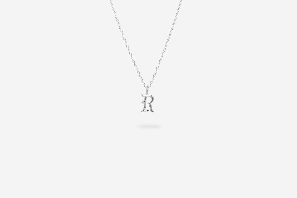 IX R Letter Silver Pendant
