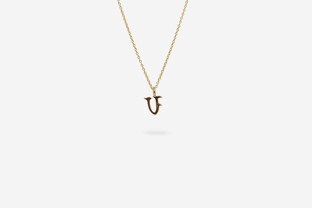 IX V Letter 22K Gold Plated Pendant