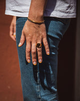 IX Oval Signet Gold Plated Ring