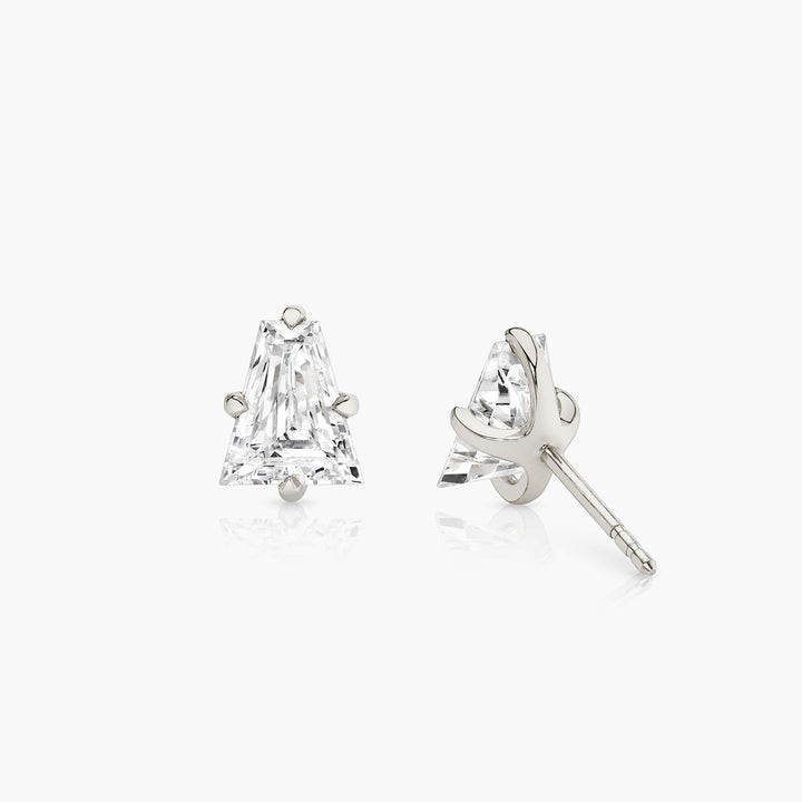 Iconic Keystone 14K Whitegold Studs w. Lab-Grown Diamonds, 0.75 ct.