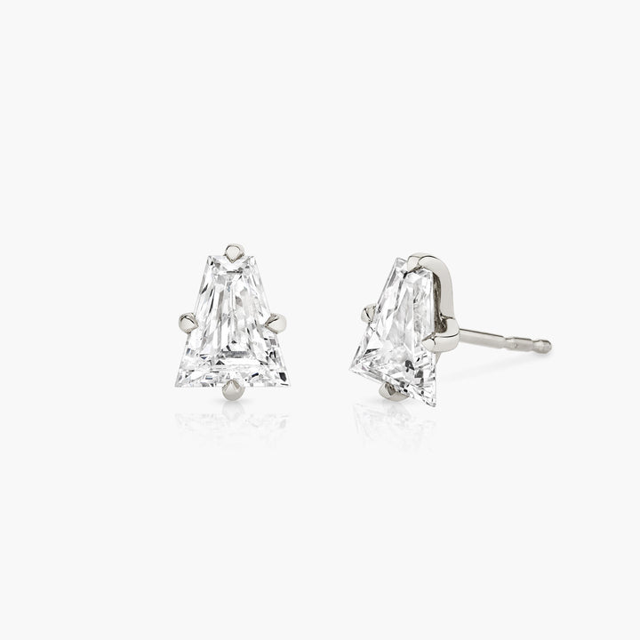 Iconic Keystone 14K Whitegold Studs w. Lab-Grown Diamonds, 0.75 ct.