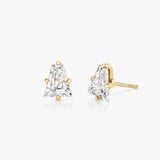 Iconic Keystone 14K Whitegold Studs w. Lab-Grown Diamonds, 0.75 ct.