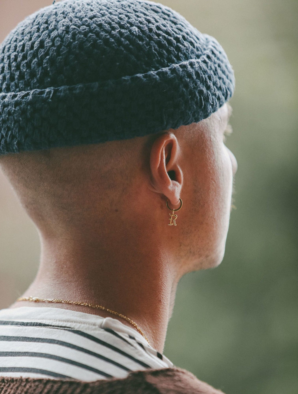 IX R Letter 22K Gold Plated Pendant