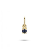 Birthstone September Blue 18K Gold Pendant w. Sapphire