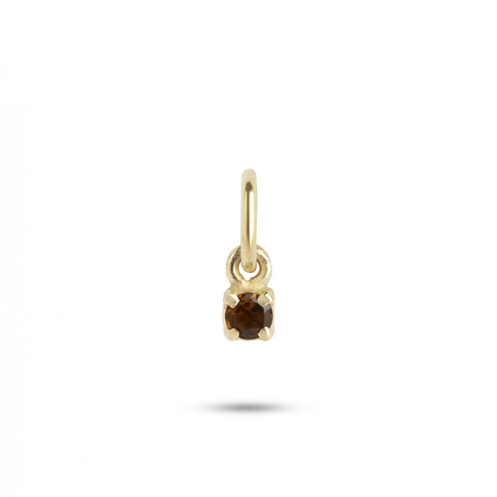 Birthstone October Brown 18K Gold Pendant w. Tourmaline