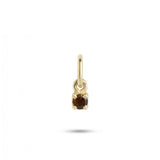 Birthstone October Brown 18K Gold Pendant w. Tourmaline