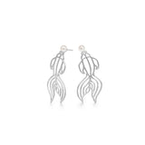 Koi Silver Earrings w. Pearl