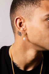 IX Ocean Pearl Gold Plated Hoop