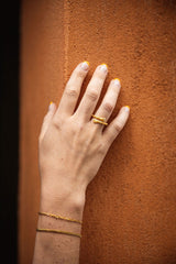 IX Crunchy Nature Gold Plated Ring