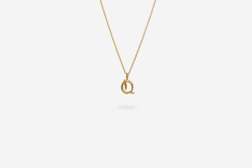 IX Q Letter 22K Gold Plated Pendant
