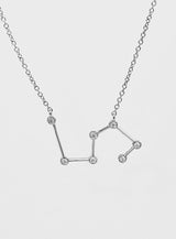 Star Sign Leo 18K Whitegold Necklace w. Diamond