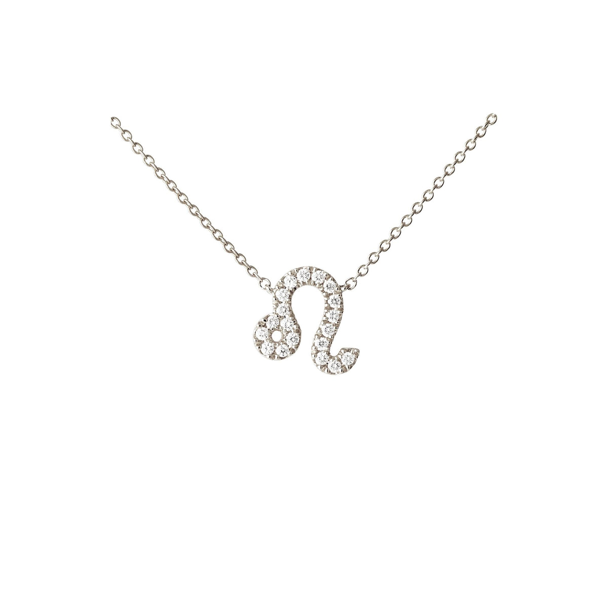 Petit Sign Leo 18K Whitegold Necklace w. Diamonds