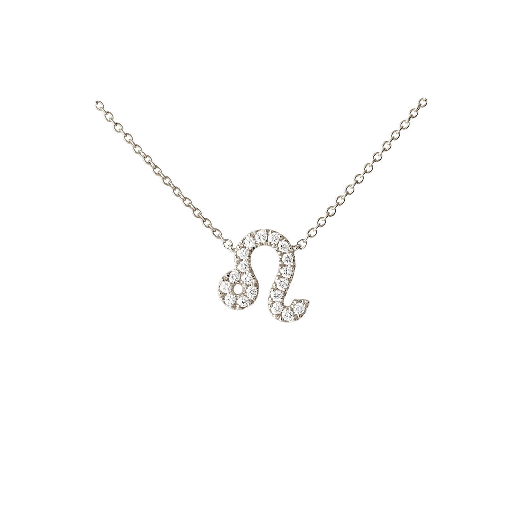 Petit Sign Leo 18K Whitegold Necklace w. Diamonds