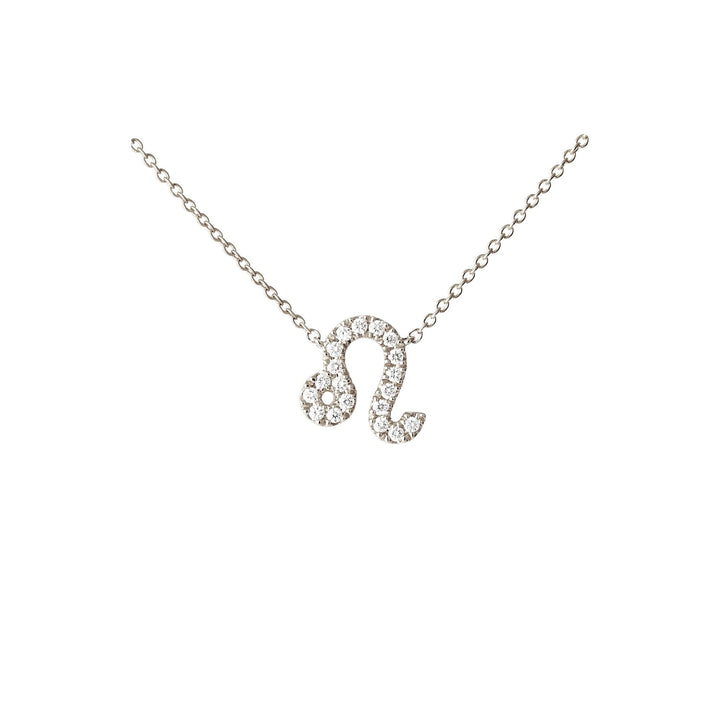 Petit Sign Leo 18K Whitegold Necklace w. Diamonds