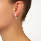 Pavé Alphabet Piercing 18K Whitegold Hoop w. Diamonds