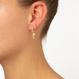 Pavé Alphabet Piercing 18K Gold Hoop w. Diamonds