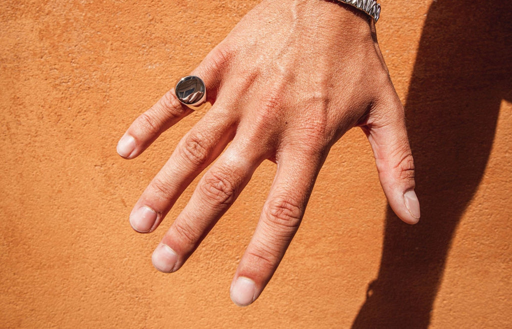 IX Oval Signet Silberring