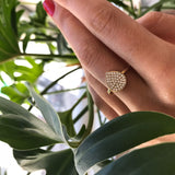 Leaf Ring Gold, White