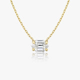 Iconic Long Hexagon Kette aus 14K Weißgold I Labor-Diamanten, 0.75 Kt.