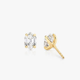 Iconic Long Hexagon Ohrstecker aus 14K Gold I Labor-Diamanten, 0.75 Kt.