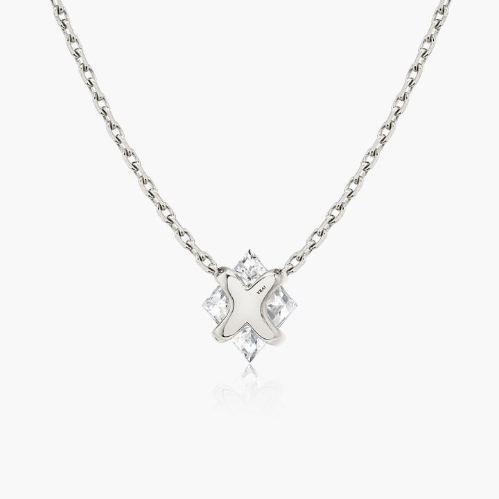 Iconic Lozenge 14K Whitegold Necklace w. Lab-Grown Diamonds, 0.75 ct.