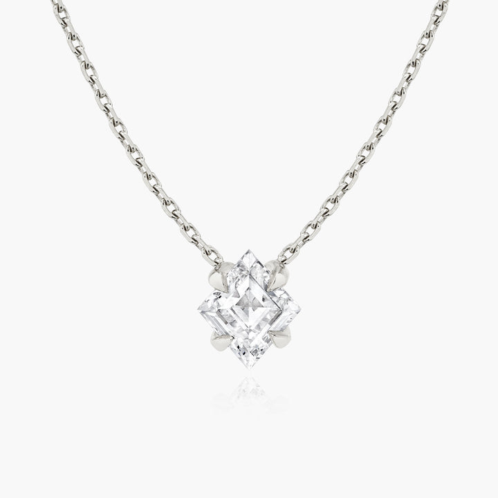 Iconic Lozenge 14K Whitegold Necklace w. Lab-Grown Diamonds, 0.75 ct.