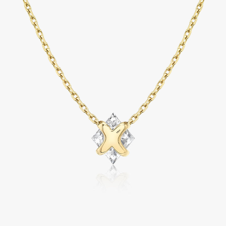Iconic Lozenge 14K Gold Necklace w. Lab-Grown Diamonds, 0.75 ct.