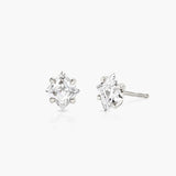 Iconic Lozenge 14K Whitegold Studs w. Lab-Grown Diamonds, 0.75 ct.