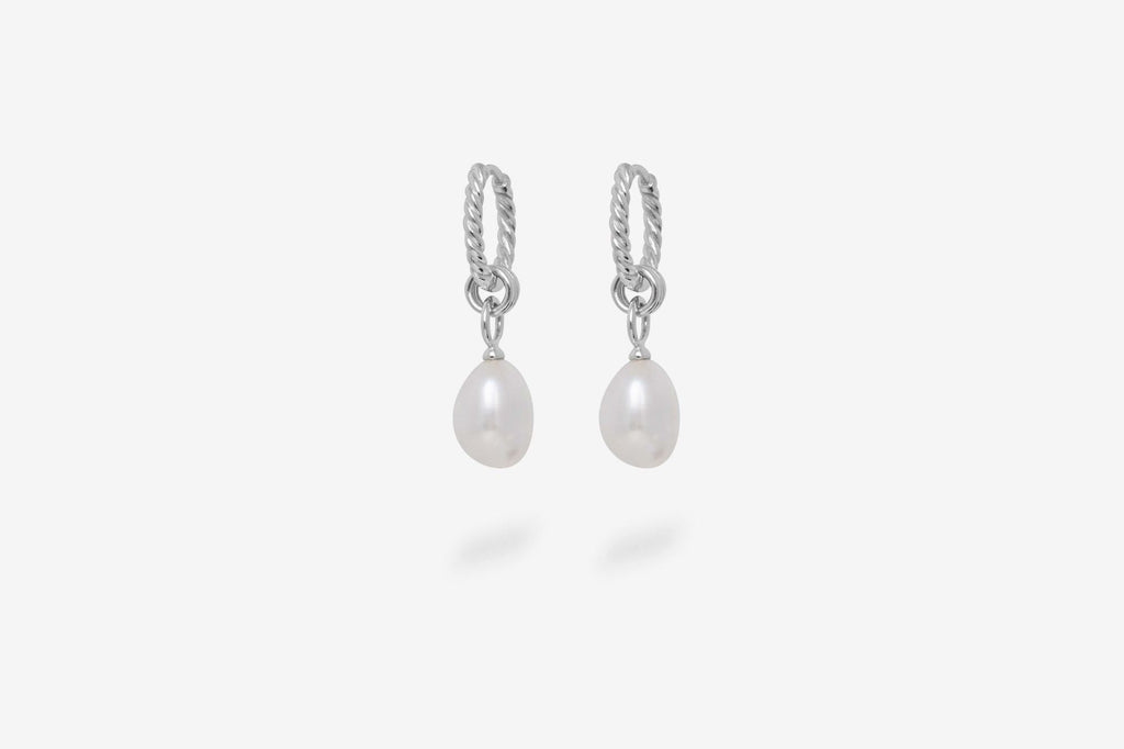 IX Ocean Pearl Silver Hoop