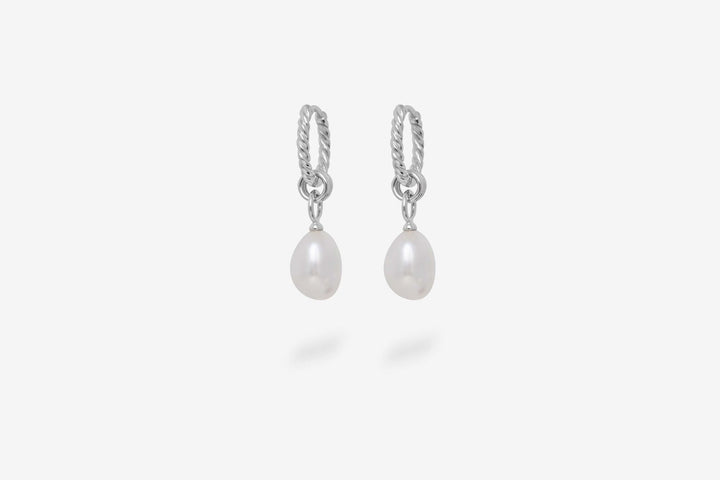 IX Ocean Pearl Silver Hoop