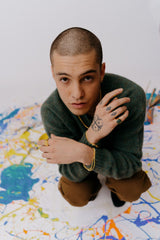 IX Cushion Marble Gold Plated Signet Ring