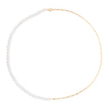 Half Pearls Gold Plated Necklace